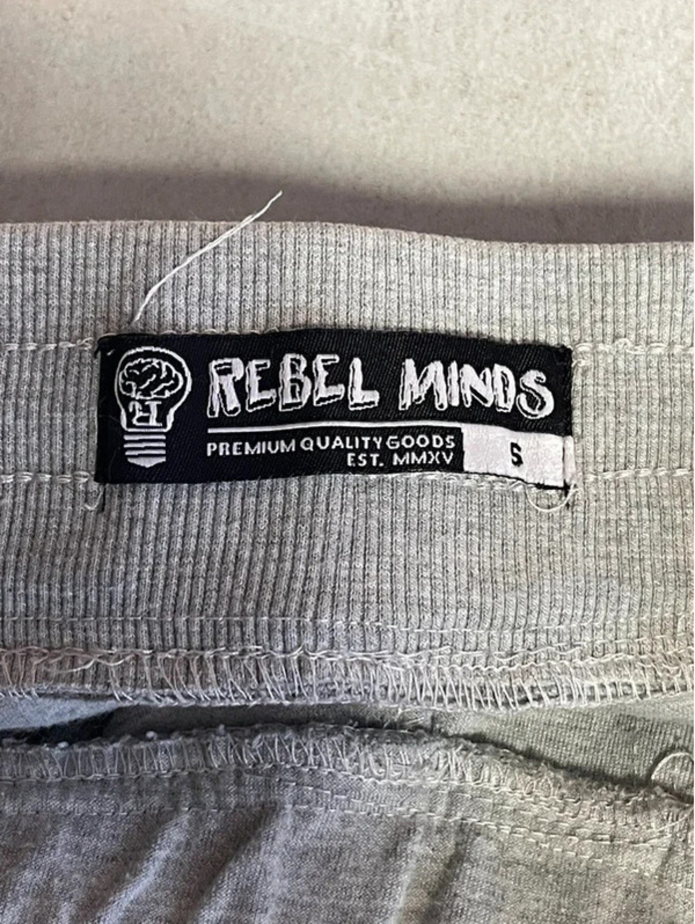 Rebel Minds Mens Fleece Tech Jogger Sweatpants Heather Gray Small Zipper Pockets - Picture 8 of 10
